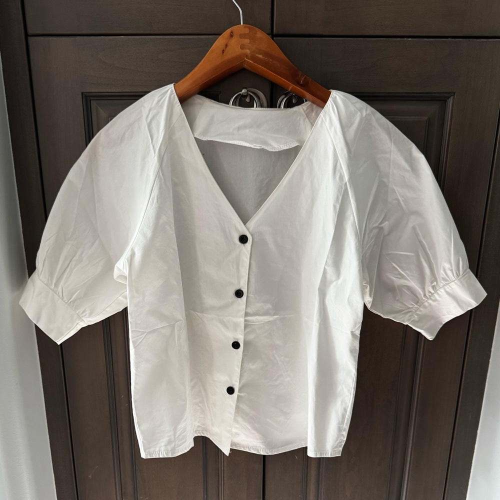 White Button-Up Women's Top